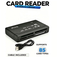 Lecteur de cartes tout-en-un 6-en-1 SD TF CF XD MS MMC externe USB 2.0 Mini Micro M2 pour fabricants de MP3, appareils photo numériques et téléphones