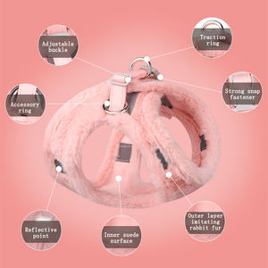 Peluş kalınlaşmış Pet köpek koşum tasma seti sonbahar kış açık yürüyüş kediler köpekler koşum yelek tasmalar köpek aksesuarları - Product Image 2