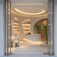 Stérilisateur de salon de manucure de style nordique personnalisé, chaise de pédicure minimaliste, design intérieur de salon de manucure, salon de nail art multifonctionnel