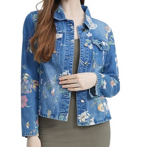 Chaqueta Vaquera Estampada para Mujer, al Por Mayor, a Precio de Fábrica, Talla Grande, Servicio OEM, Alta Calidad - Product Image 1