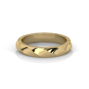 Faceted Elegance Wedding Bands in 18K Rose Yellow and White Gold Plated Sterling Silver Modern Geometric <b>Couple</b> <b>Rings</b> - Product Image 6