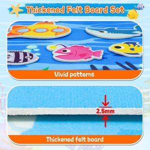 NOVISON Ocean Felt Storyboard Pieces Interactive Teaching Flannel Board EN71 Certified Preschool Toddler Activities Craft Toy - Product Image 3