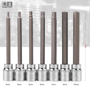 Juego de llaves de vaso con mango en T Hi-Spec Tools, 1/4 pulgada, hexagonales, grado industrial, acero al cromo vanadio, chapado en zinc, DT190H7 - Product Image 4