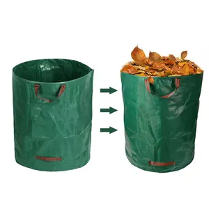 花园树叶垃圾储存容器袋草毡生长袋可重复使用的清洁容器PP PE园艺垃圾袋