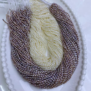 2.5mm Large Hole Rice Shaped <b>Freshwater</b> <b>Pearl</b> Beads Natural for DIY Jewelry <b>Bracelets</b> Necklaces Wholesale Accessories - Product Image 1