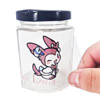 Logotipo personalizado UV Anime transferencia pegatinas impermeable Rosa pequeño tarro taza caja decorativa con modelo DTF para diseño personalizado