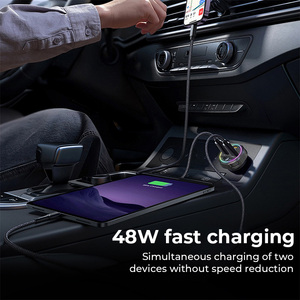 Adaptateur de voiture 30W PD QC3.0, émetteur FM, plug and play, lumière 7 couleurs, adaptateur radio FM, puce 5.3, charge <span class=keywords><strong>rapide</strong></span>, <span class=keywords><strong>convertisseur</strong></span> radio musical - Product Image 5