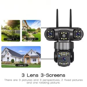 V380Pro HD กล้องกันน้ำกลางแจ้งไร้สาย3เลนส์360ไร้สาย WIFI ตรวจจับการเคลื่อนไหว PIR สมาร์ทกล้องเตือนภัยรักษาความปลอดภัย OBM - Product Image 4