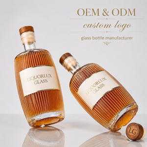 Bouteille à <span class=keywords><strong>liqueur</strong></span> en verre à nervures verticales à corps large 500 ml vide en verre Super Flint pour <span class=keywords><strong>Cognac</strong></span>, Brandy, Gin, Rhum, Tequila, <span class=keywords><strong>Liqueur</strong></span> - Product Image 4