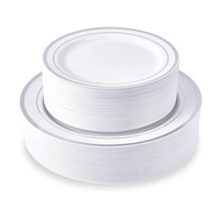 Ensemble de vaisselle en plastique assiette en plastique personnalisée utilisation fête de mariage ensemble de vaisselle en plastique de couleur personnalisée