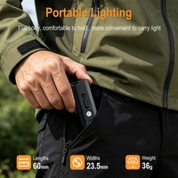 BORUiT A1 Lampe torche compacte IP66 étanche rechargeable par USB, mini lanterne d'urgence, petite lampe torche porte-clés pour le camping et la pêche