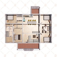 Maison préfabriquée en conteneur à ossature acier, facile à assembler, avec toit incliné, isolée thermiquement, en kit plat, pour habitation, hôtel, villa, appartement