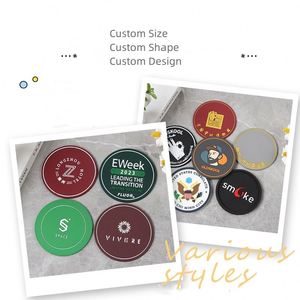 Sous-verres en caoutchouc PVC souple personnalisés, antidérapants, ronds, pour boissons, ensemble de sous-verres pour bière - Product Image 2