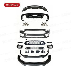 อุปกรณ์ตกแต่งรถยนต์ MAISALUN สำหรับ <span class=keywords><strong>Ford</strong></span> <span class=keywords><strong>Mustang</strong></span> ปี 18-21 อัพเกรดเป็นกันชนหน้าสไตล์ Mach-1 พร้อมดิฟฟิวเซอร์หลัง วัสดุ PP ชุดแต่งรอบคัน - Product Image 6