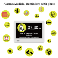 Pro jam Alarm Digital analog 7 ", Alarm Digital analog dengan fitur Alarm tanggal Hari dan pengingat obat, pengingat jarak jauh DST otomatis