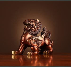 Statue de Pi <span class=keywords><strong>Yao</strong></span> en laiton de 10 pouces, Feng Shui Pixiu, animal gardien chinois, sculpture pour la décoration de la maison, du bureau, de l'étagère - Product Image 2