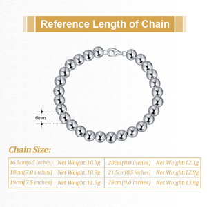 RINNTIN SB103 <span class=keywords><strong>bracciale</strong></span> in <span class=keywords><strong>argento</strong></span> Sterling 925 gioielli per il corpo 4mm 6mm <span class=keywords><strong>bracciale</strong></span> a catena con perline a sfera per donna - Product Image 3