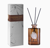 Diffuseur de parfum d'ambiance élégant de 180 ml style hôtelier avec bâtonnets en rotin, logo personnalisé pour salle de bain et chambre à coucher