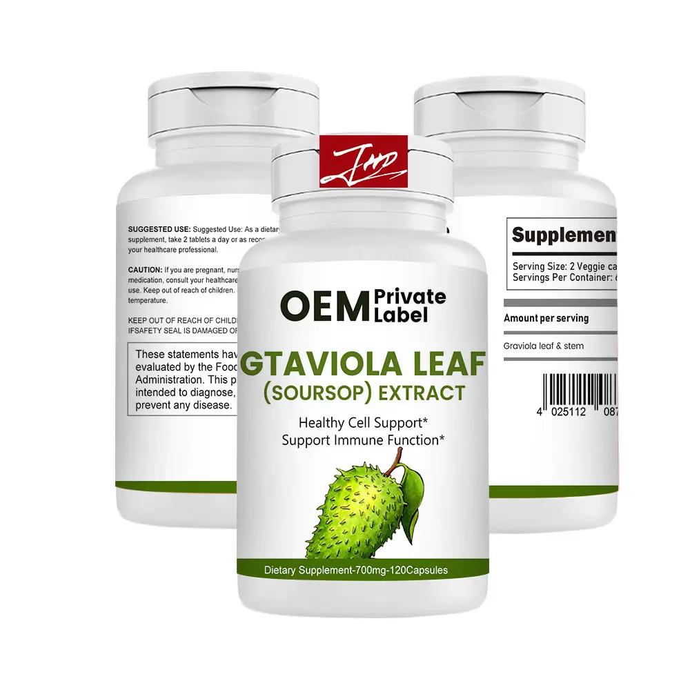 cGMP Factory Wholesale OEM Private label 500mg 650mg Natural Graviola Soursop Leaf Extract Capsules