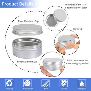 Boîte en aluminium ronde de 15 ml pour baume à lèvres cosmétique avec bouchon à vis - Marque VANTUR Modèle Y-26105-97 - Product Image 3