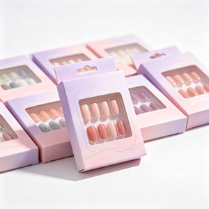 Boîte d'emballage pour faux ongles avec fenêtre, boîte rigide en papier pour ongles artificiels, impression UV, emballage cosmétique haut de gamme - Product Image 2