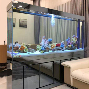 אקווריום מלבני מודרני בגדלים מותאמים אישית, ידידותי לסביבה, למים מתוקים ומלוחים, עם ארון סאמפ, זכוכית, 220 וולט, 100 וואט - Product Image 3