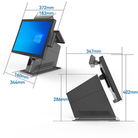Sistema POS de Escritorio Todo en Uno con Pantalla Táctil de Fábrica, Caja Registradora, Impresora de Huellas Dactilares, Lector de Tarjetas, Windows 10 para Tienda