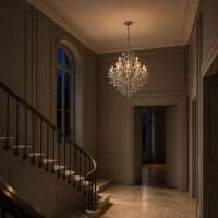 Lustre en cristal Maria Theresa antique américain sur mesure, 15 lumières, luminaire suspendu pour la décoration de table à manger