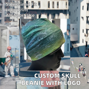 Gorro Unisex al por Mayor con Estampado por Sublimación, Degradado Verde Azul, Gorro Casual para Exteriores, 56-58CM, Material de Poliéster - Product Image 2
