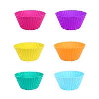 Moules à muffins ronds en silicone 11 couleurs, qualité alimentaire, pour gâteaux et biscuits, outils de cuisson antiadhésifs, 7 cm et 9 cm