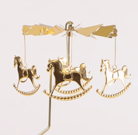 Lanterne rotative en forme de carrousel, bougeoir en cire parfumée, support en forme de cheval, décoration de dîner aux chandelles de Noël