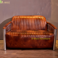 Fauteuil Tomcat de style aviation U-Best, fauteuil de club à cigares industriel, canapé en cuir vintage pour pilote, pour restaurant et bar à domicile