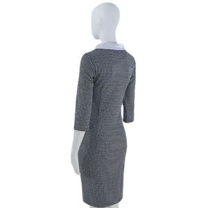 Elegancia High Waits Combinado Cuello de camisa blanca Delgado Suavizar Vestido elástico Vestido de cuello alto Vestido de camisa de cuello blanco - Product Image 3