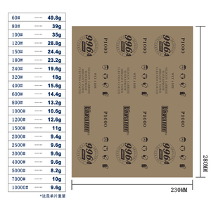 Meilleures ventes : <span class=keywords><strong>Feuille</strong></span> abrasive imperméable 230*280mm 996A, papier abrasif rectangulaire pour outils abrasifs, polissage du métal et du <span class=keywords><strong>bois</strong></span> - Product Image 3