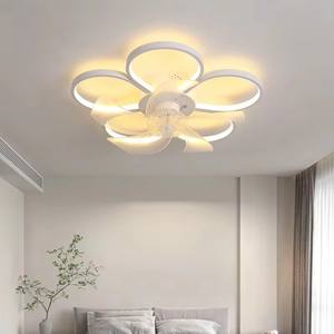 Ventilateur de plafond à 5 pales Petal, moteur DC silencieux <30dB, lumière LED réglable 3 couleurs, métal contemporain, application intelligente/télécommande - Product Image 2