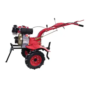 170f Gasoline Mini Tiller Heavy Duty Petrol Mini Power Tiller with Light and Cover 2 Wheel Drive Power Rotary Tiller For Farm