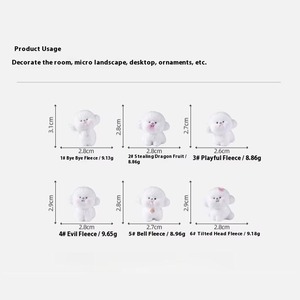Figurine Anjing Bichon Frise Berbulu Halus, Ornamen Anjing Putih Lucu untuk Lanskap Mini dan Dekorasi Meja - Product Image 6