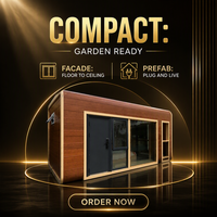 Maison préfabriquée modulaire en forme de pod texturée en bois, pour jardin, séjour ou vacances