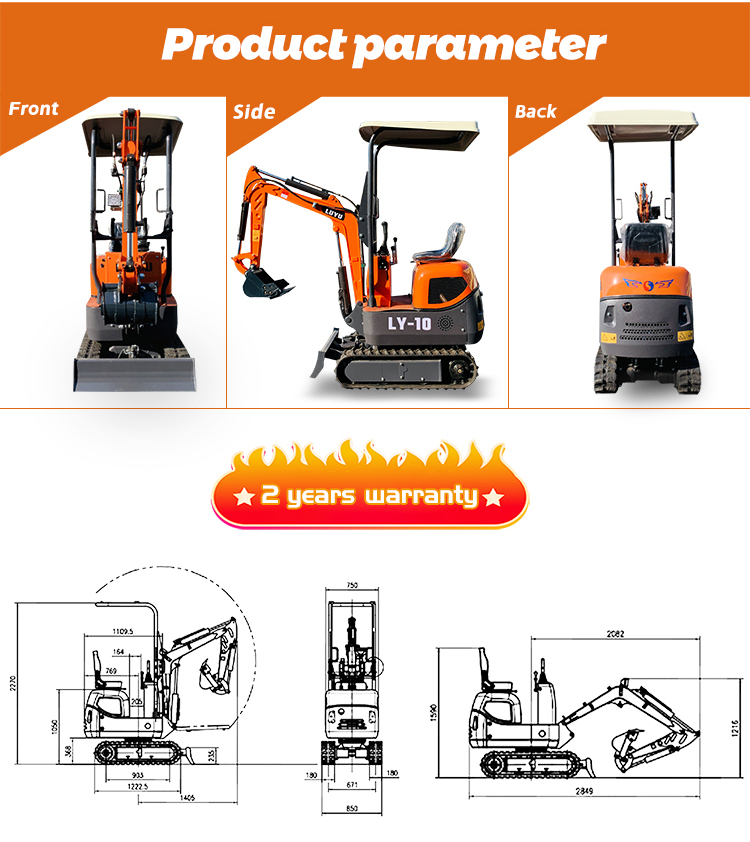 Garden Digger 1 Ton Mini Excavator Manufacturer Hydraulic