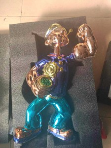 1 pcs Mẫu mạ mạ màu tùy chỉnh nghệ thuật điêu khắc 60cm vịt 40cm <span class=keywords><strong>Popeye</strong></span> trang trí bức tượng <span class=keywords><strong>Popeye</strong></span> DIY Home Deco - Product Image 4