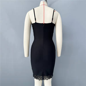 Nuevo estilo hermosa moda damas negro corto sin mangas Halter vestido elegante Mini vestidos de fiesta - Product Image 6