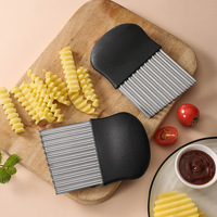 Couteau ondulé manuel en acier inoxydable pour la vente en gros, pour les frites de pommes de terre, les légumes, trancheuse - Passe au lave-vaisselle et réutilisable