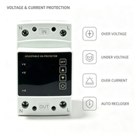 Protecteur de surtension et de sous-tension BAVAA 2P, AC220V 40A/63A/80A/100A, dispositif de protection de tension à réinitialisation automatique sur rail DIN