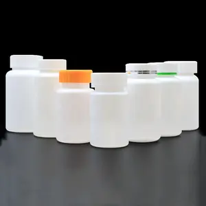 एचडीपीई प्लास्टिक गोली की बोतलें मेडिकल कंटेनर सफेद खाली हेल्थकेयर खाद्य हर्बल अनुपूरक विटामिन कैप्सूल बोतल कस्टम प्रिंट