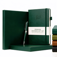 Articles cadeaux de luxe promotionnels en gros, carnet en cuir, journal personnalisé, agenda de bureau, ensemble cadeau d'entreprise avec stylo
