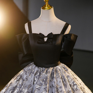 Elegant Vocal Performance Stage Solo Dress For Women With Straps Floral Print Evening Gown Adult Size - Product Image 4