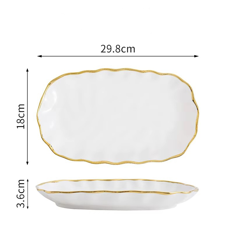 white 12 inch fish plate
