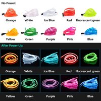 Bande lumineuse LED d'intérieur de voiture en fil EL, 3M / 5M fil néon EL USB 5V pour décoration intérieure de voiture automobile avec bord de couture de 6mm