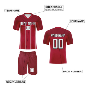 Camiseta de fútbol <span class=keywords><strong>retro</strong></span> personalizada, camiseta de fútbol de secado rápido de poliéster de alta calidad para entrenamiento de partidos de equipo, conjunto alto estampado por sublimación - Product Image 4