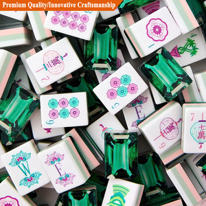 ชุดไพ่นกกระจอกอเมริกันแบบพกพาสุดหรู 160 ชิ้น พร้อมไพ่อะคริลิกและไพ่นกกระจอกอเมริกัน 4 ชั้น สีมรกต - Product Image 1